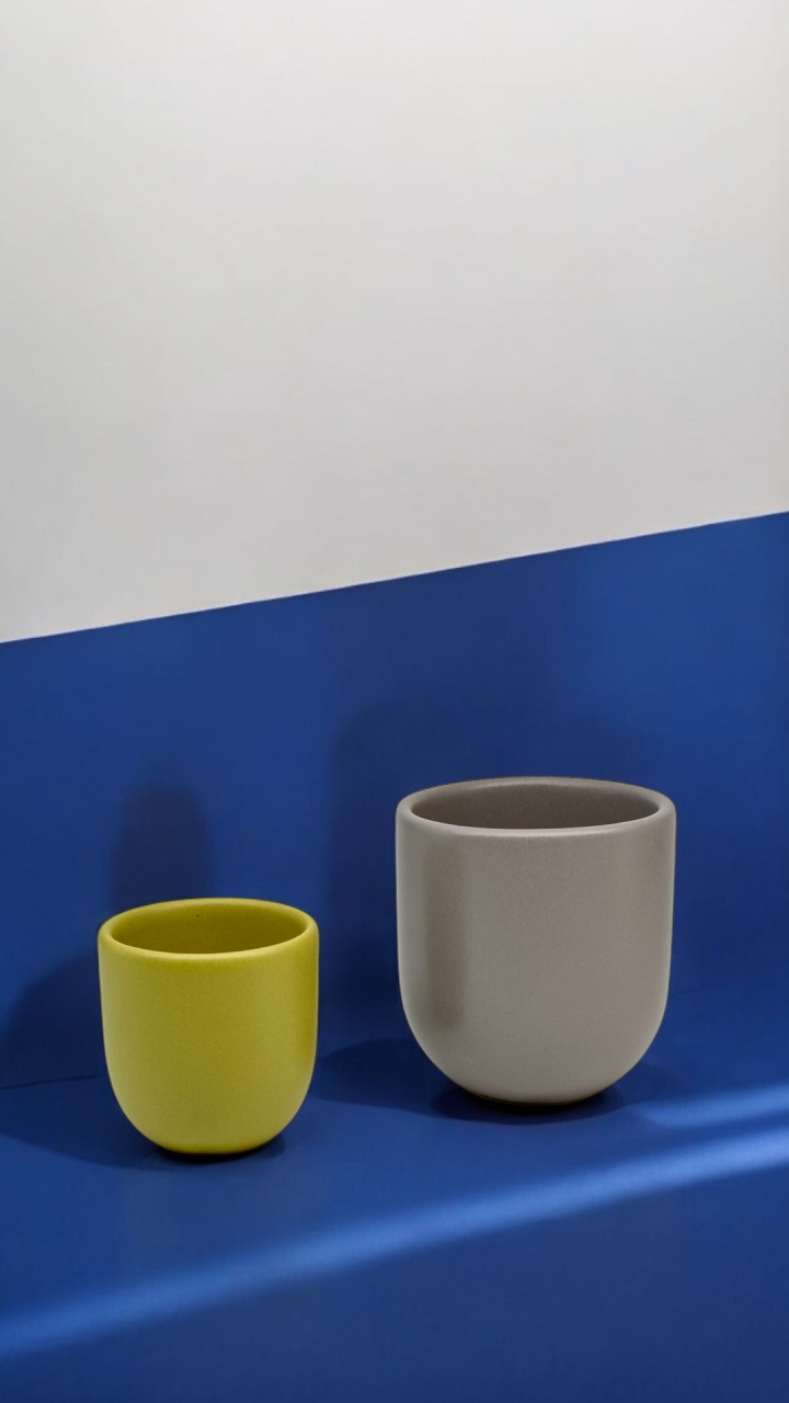 Set Cești Pahare Cafea NOVUM Springtime Gri Galben Verde [6]