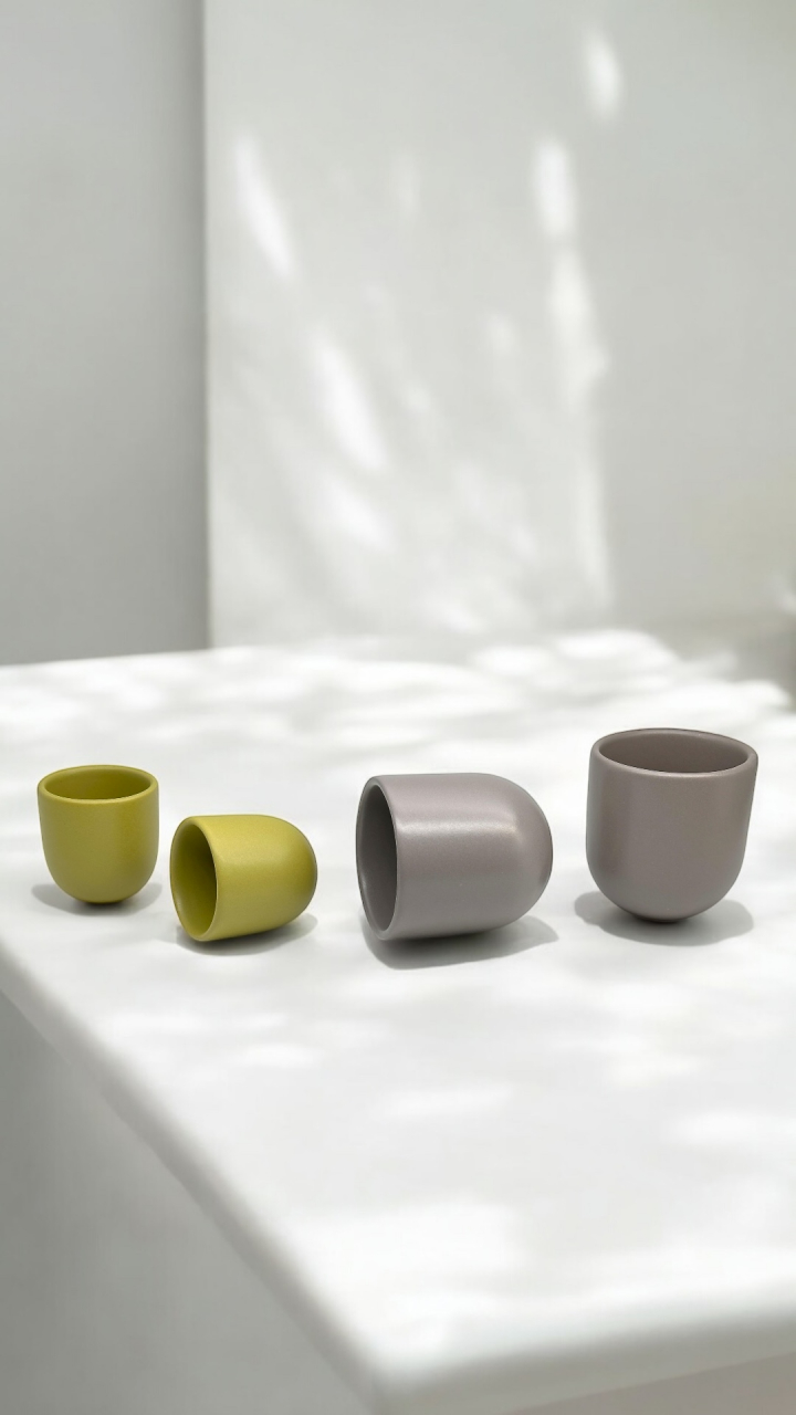 Set Cești Pahare Cafea NOVUM Springtime Gri Galben Verde [8]