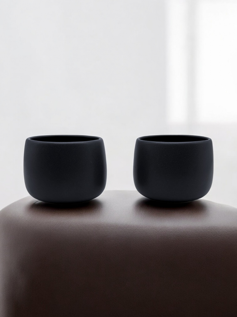 Set 2 Pahare Cafea NOVUM Vulcano Cappucino (Negru Carbon Mat 330ml) Flat White, Latte, Cappucino [4]