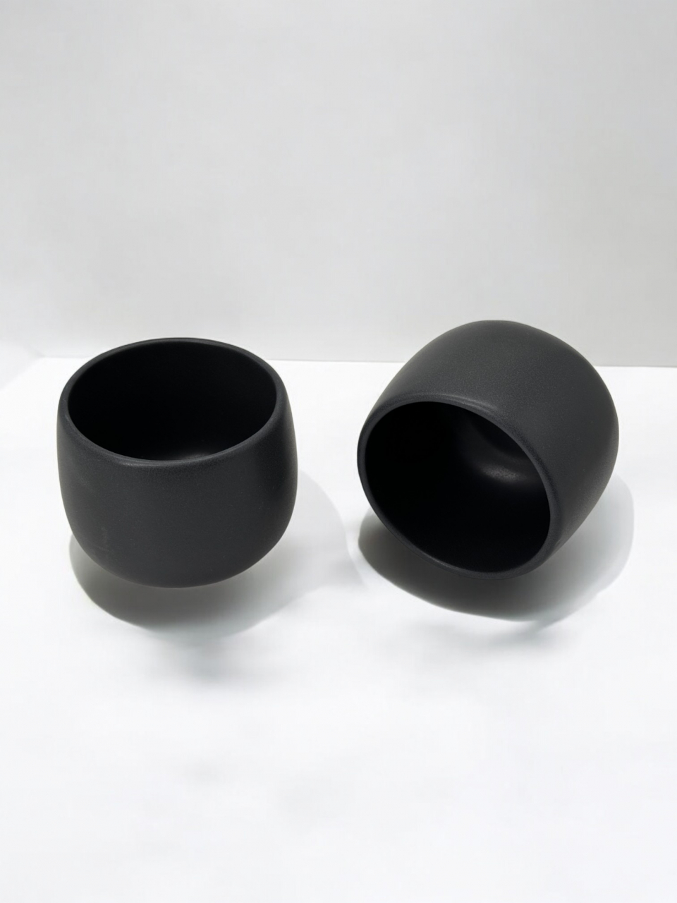Set 2 Pahare Cafea NOVUM Vulcano Cappucino (Negru Carbon Mat 330ml) Flat White, Latte, Cappucino [9]