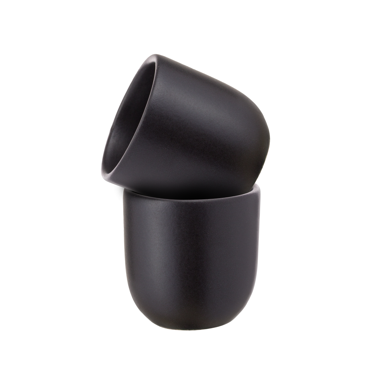 SET 2 PAHARE CAFEA VULCANO NEGRU CARBON MAT (1 PAHAR 250ML, 1 PAHAR 75ML) [7]