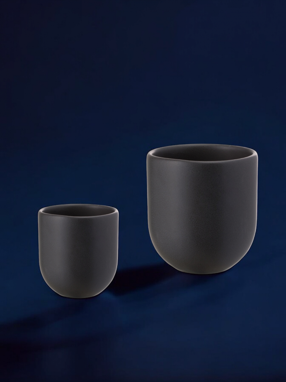 SET 2 PAHARE CAFEA VULCANO NEGRU CARBON MAT (1 PAHAR 250ML, 1 PAHAR 75ML) [4]