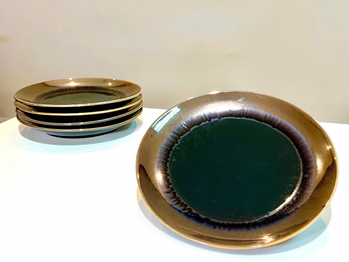 Set 3 Piese AGORA Negru Cupru Lucios ( Farfurie 26 cm, Farfurie 20 cm, Bol 16 cm 450 ml ) [6]