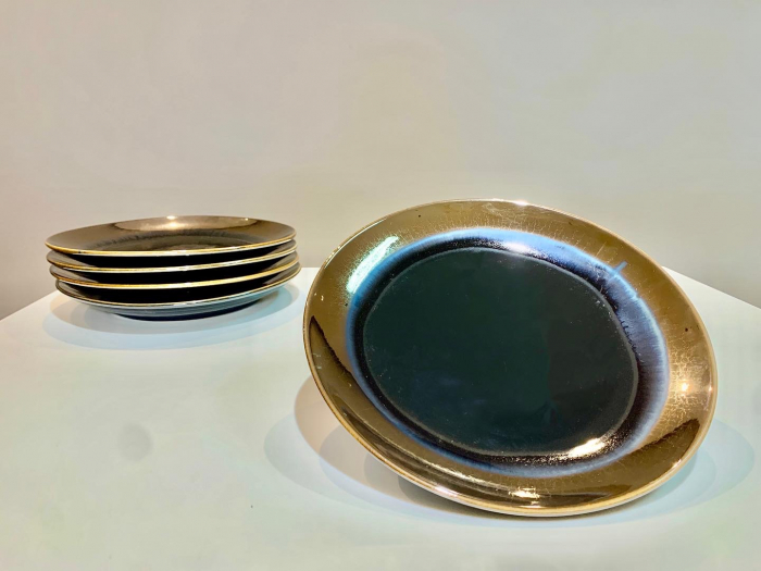 Set 3 Piese AGORA Negru Cupru Lucios ( Farfurie 26 cm, Farfurie 20 cm, Bol 16 cm 450 ml ) [7]