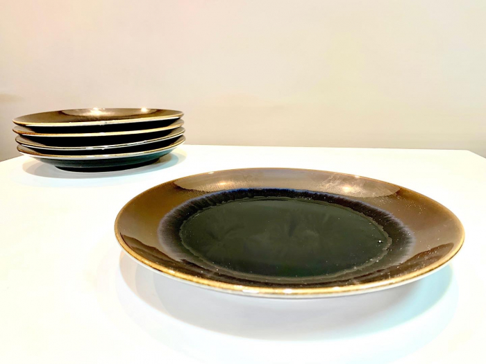 Set 3 Piese AGORA Negru Cupru Lucios ( Farfurie 26 cm, Farfurie 20 cm, Bol 16 cm 450 ml ) [8]