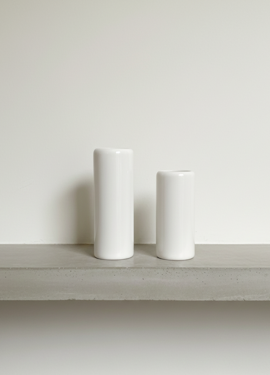 Set 2 Vaze Mari  Flori Nobel Alb Casablanca (1 Vaza 28cm + 1 Vaza 23cm) [2]