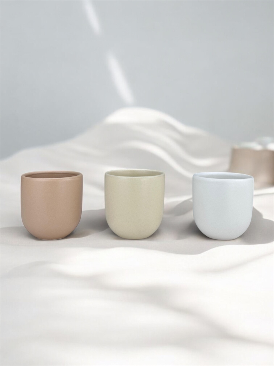 Set 3 cești cafea Pahare Novum Trio Dune, glazură mată, 250ml [2]