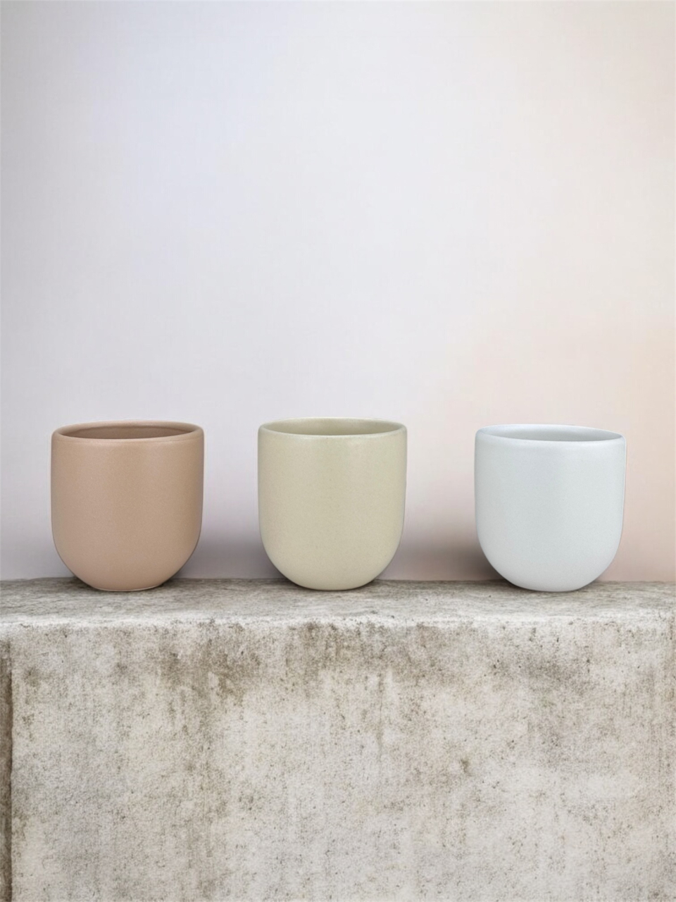 Set 3 cești cafea Pahare Novum Trio Dune, glazură mată, 250ml [3]