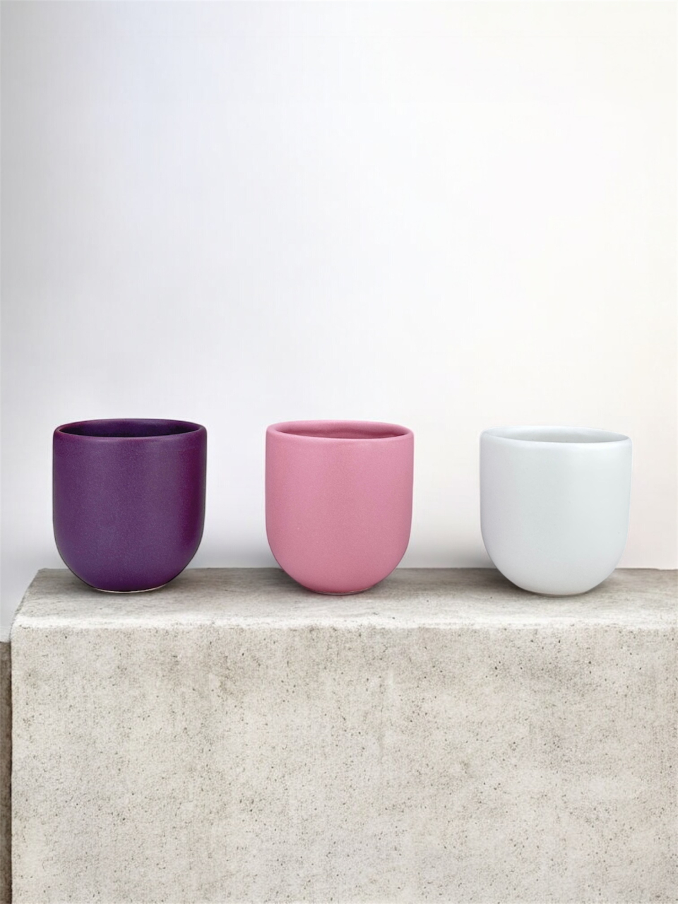 Set 3 cești cafea Pahare Novum Trio Iris, glazură mată, 250ml [2]