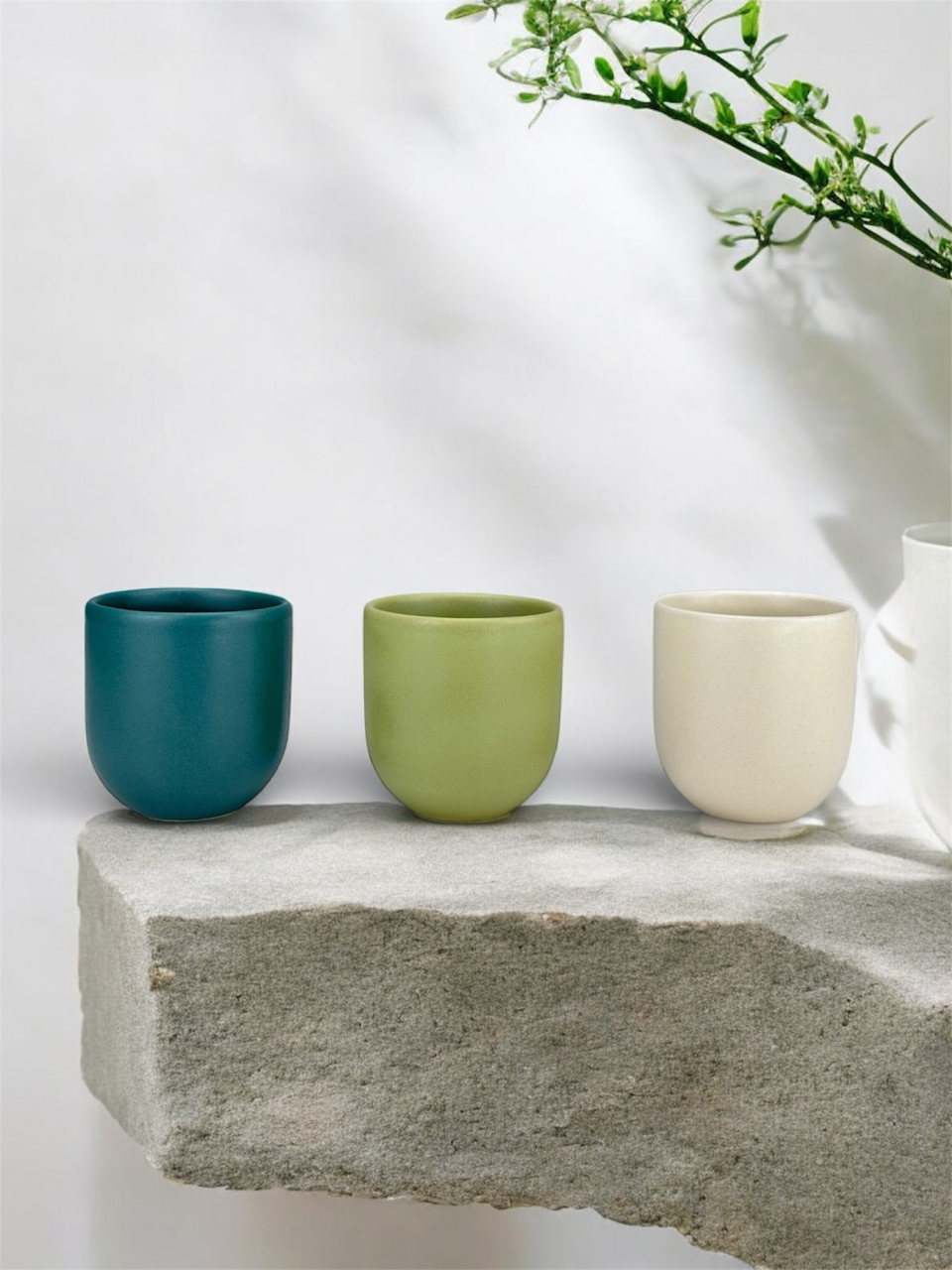 Set 3 cești cafea Pahare Novum Trio Oasis, glazură mată, 250ml [2]