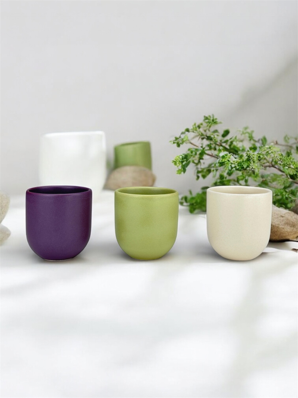 Set 3 cești cafea Pahare Novum Trio Serenity, glazură mată, 250ml [2]