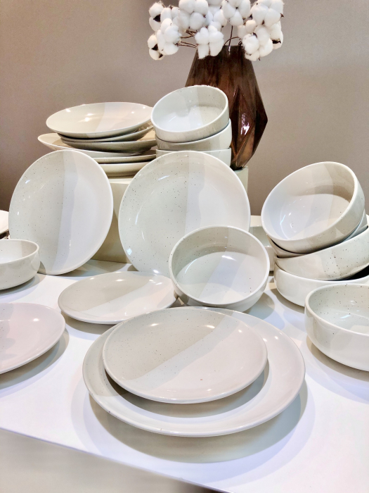 Set 3 Piese Artizan (Gri) (Farfurie  Mare, Farfurie Micã & Bol) [10]