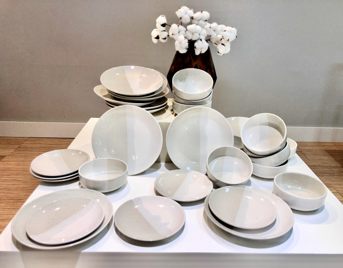 Set 3 Piese Artizan (Gri) (Farfurie  Mare, Farfurie Micã & Bol) [12]