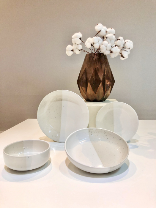 Set 3 Piese Artizan (Gri) (Farfurie  Mare, Farfurie Micã & Bol) [13]