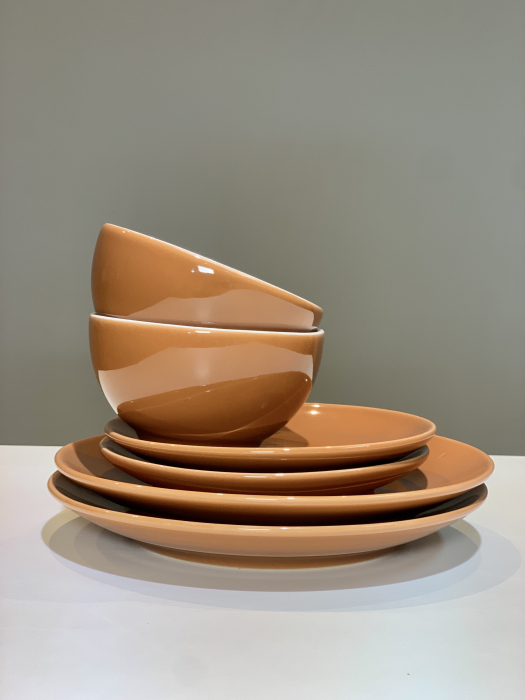 Set 3 Piese HOME Cărămiziu ( Farfurie 26 cm, Farfurie 20 cm, Bol 16 cm 450 ml ) [2]
