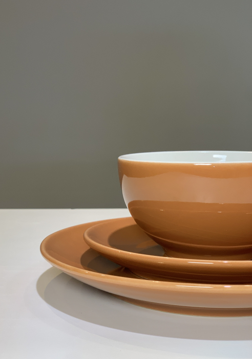 Set 3 Piese HOME Cărămiziu ( Farfurie 26 cm, Farfurie 20 cm, Bol 16 cm 450 ml ) [4]