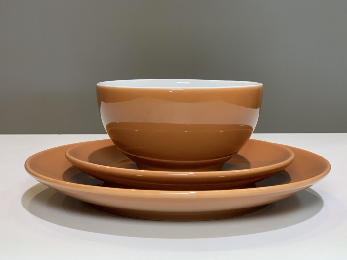 Set 3 Piese HOME Cărămiziu ( Farfurie 26 cm, Farfurie 20 cm, Bol 16 cm 450 ml ) [5]