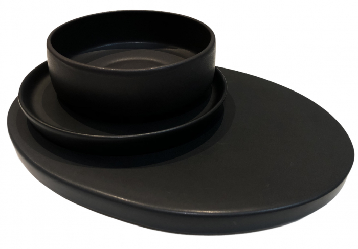 Set 3 Piese Sushi Vulcano (Platou, Farfurie, Bol) [6]