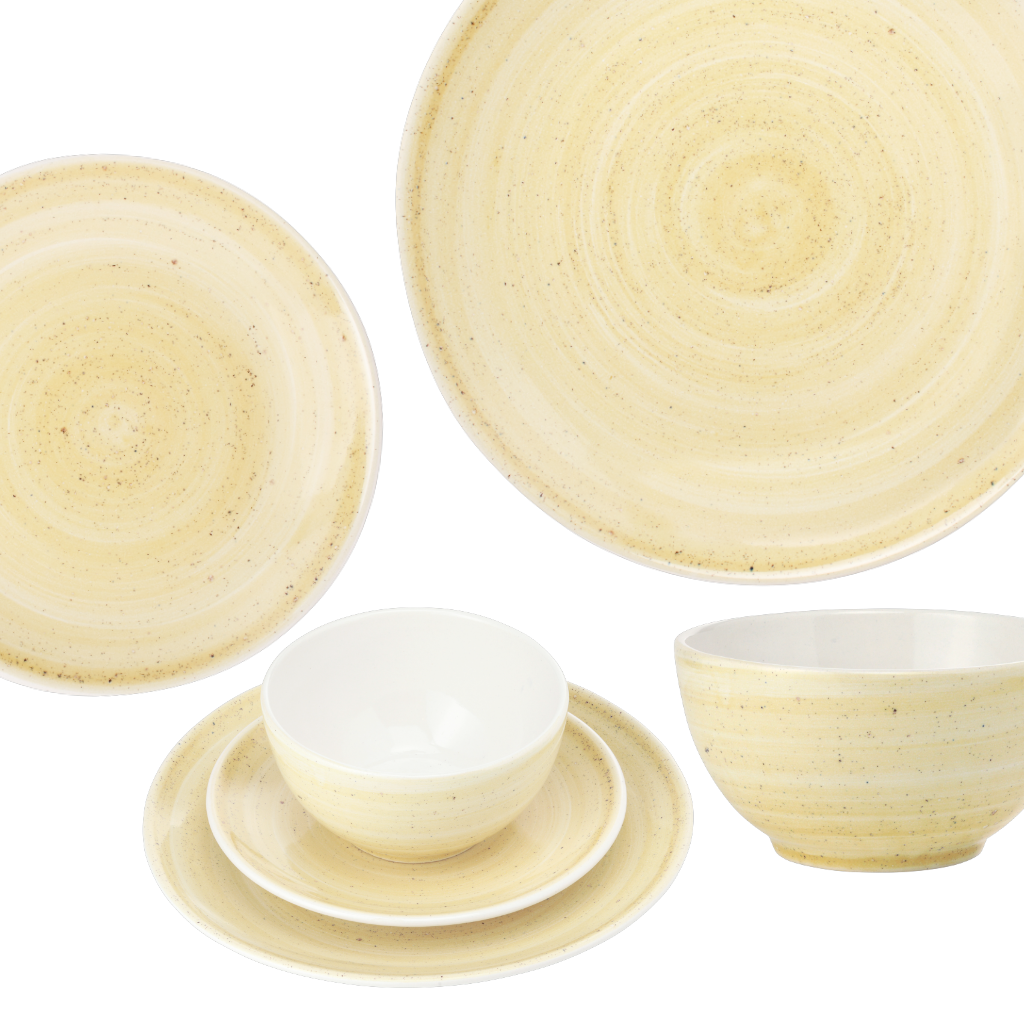 Set 3 Piese Tera Celis Galben-Ocru ( Farfurie Mare 26cm, Farfurie Mica 21cm, Bol 450ml ) [8]