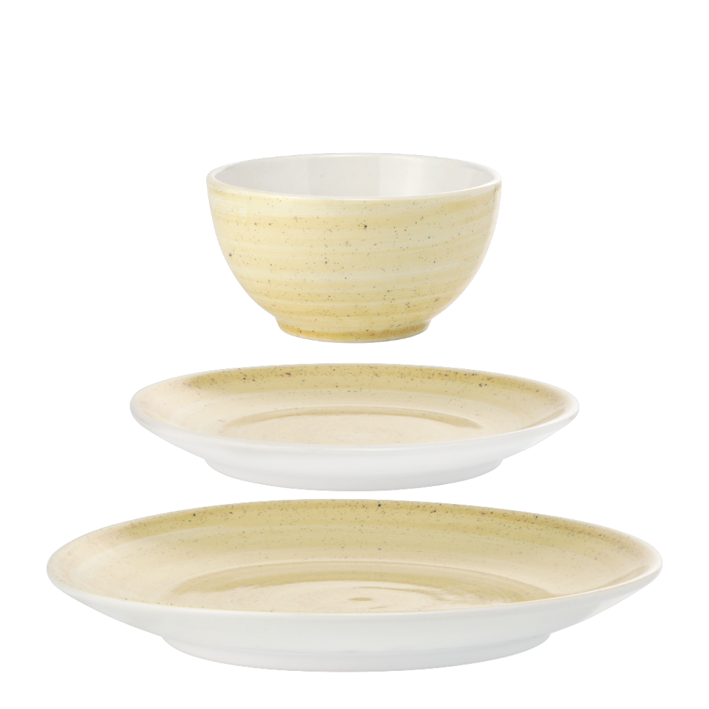 Set 3 Piese Tera Celis Galben-Ocru ( Farfurie Mare 26cm, Farfurie Mica 21cm, Bol 450ml ) [5]
