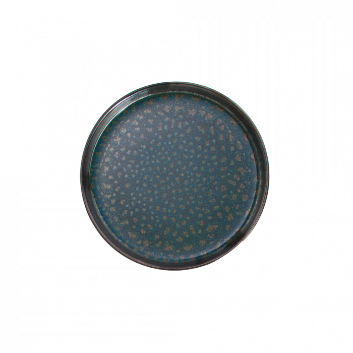 Set 108 Piese Verometal Glazura Albastru Verde Metalic Bronz Metalic Gri, Mat Argintiu ( Farfurie 25 cm, Farfurie 20 cm si Bol 450 ml ) [7]
