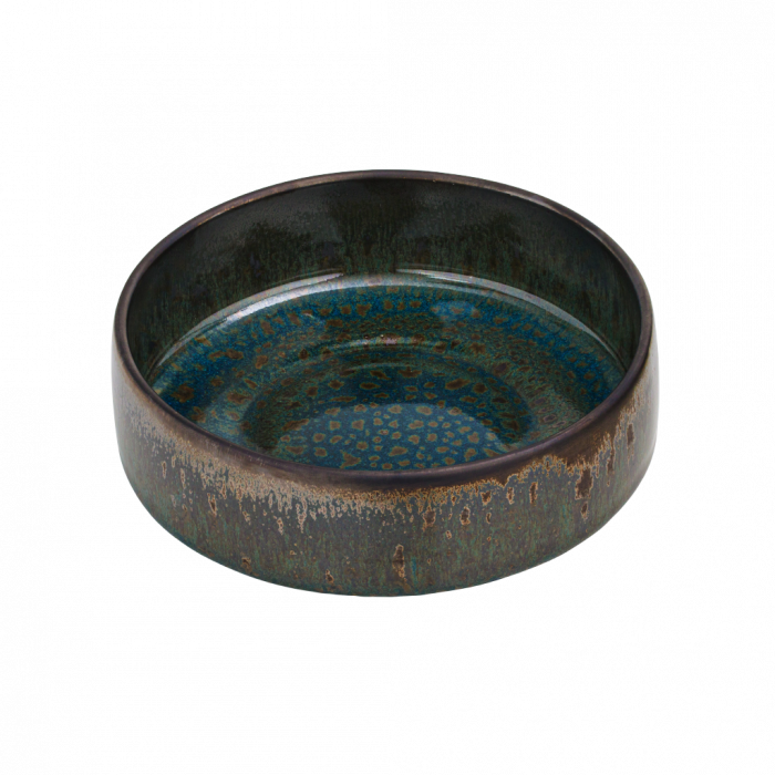 Set 108 Piese Verometal Glazura Albastru Verde Metalic Bronz Metalic Gri, Mat Argintiu ( Farfurie 25 cm, Farfurie 20 cm si Bol 450 ml ) [5]