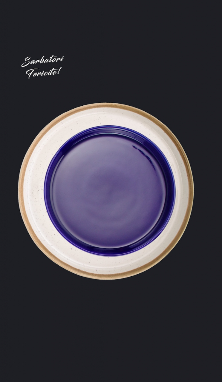 Set 4 Farfurii Sãrbãtori (2 Farfurii mari 25cm Sand Dune, 2 Farfurii mici 20cm Cobalt) [7]