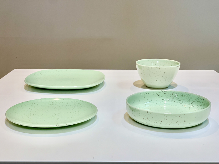 Set 4 Piese Mineral Verde Cu Picatele [6]