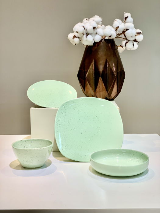 Set 4 Piese Mineral Verde Cu Picatele [2]