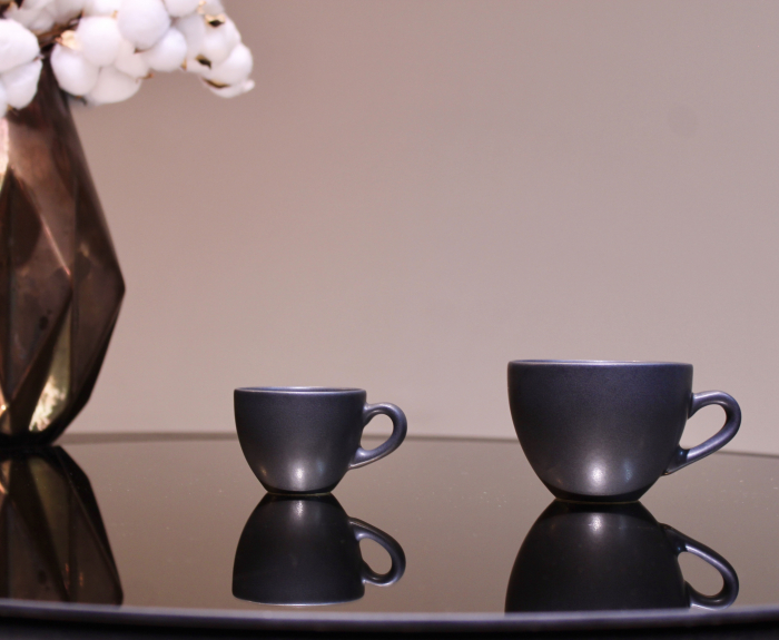 Set 200 Cesti + 200 Farfurii Cafea Vulcano (100 Cescã Espresso 70ml, 100 Ceașcă Cappuccino 200ml, 200 Farfurii ) Negru Mat Carbon [7]