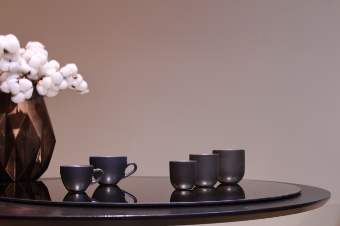 Set 200 Cesti + 200 Farfurii Cafea Vulcano (100 Cescã Espresso 70ml, 100 Ceașcă Cappuccino 200ml, 200 Farfurii ) Negru Mat Carbon [4]