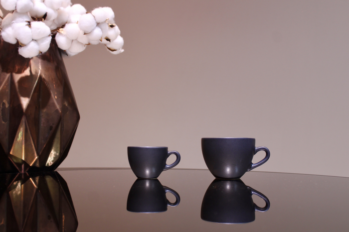 Set 200 Cesti + 200 Farfurii Cafea Vulcano (100 Cescã Espresso 70ml, 100 Ceașcă Cappuccino 200ml, 200 Farfurii ) Negru Mat Carbon [5]