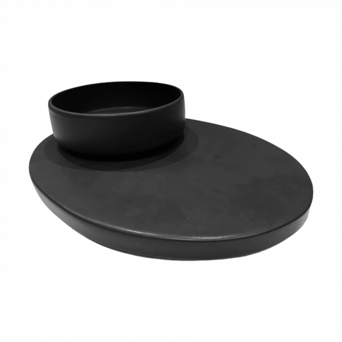 Set 48 Piese Sushi Vulcano ( 24 Platouri Sushi + 24 Boluri Vulcano) Glazura Negru Mat Carbon [2]