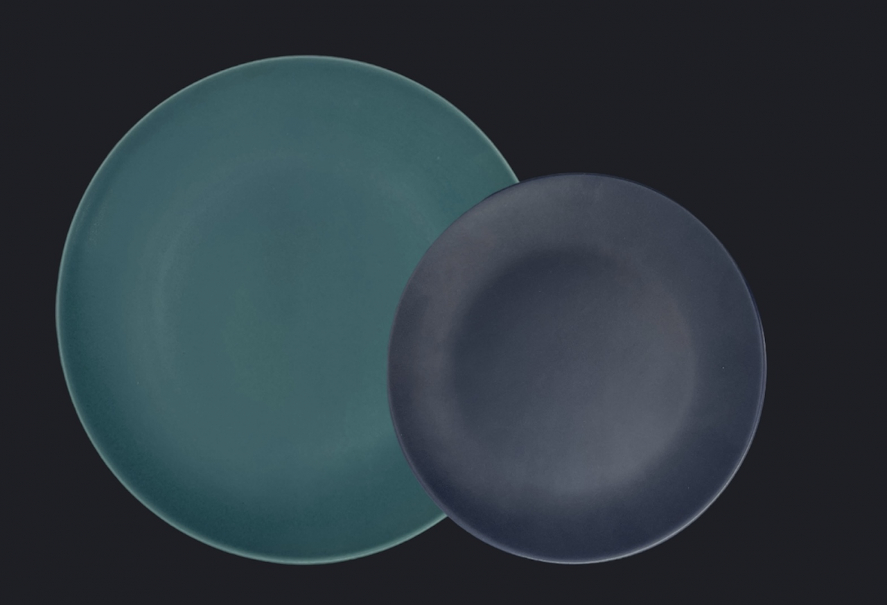 Set Cadou 4 Farfurii MADE Pantone (2 Farfurii Mari Verde Mat 26cm, 2 Farfurii Desert Indigo 21cm) [10]
