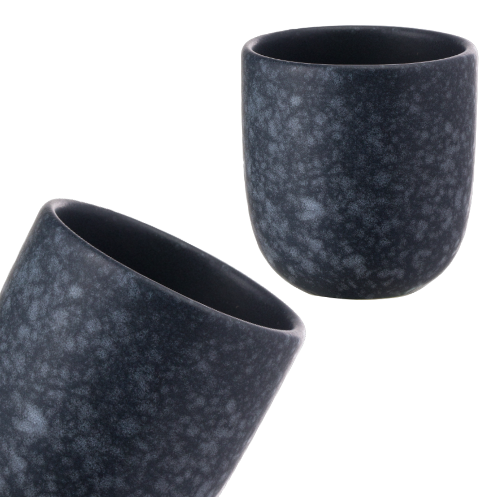 Set Cadou 4 Pahare Ceramica Novum (Granit-Negru, Mat, 150ml) Gresie Glazuratã Manual [4]