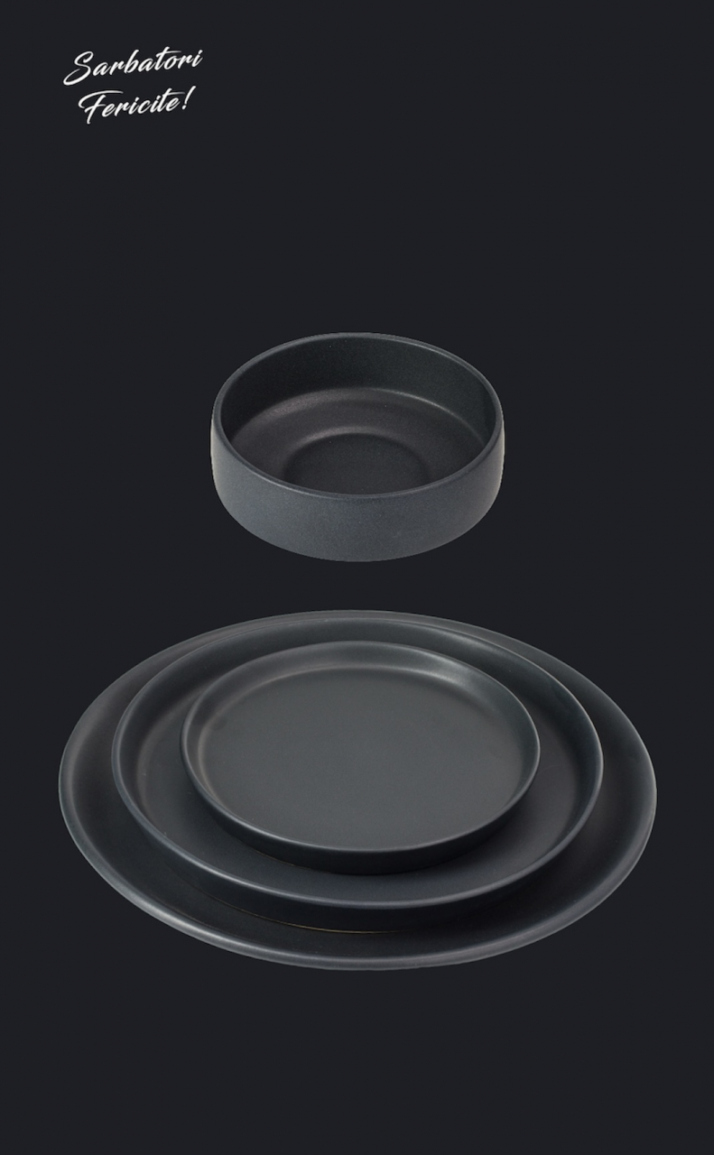 Set Cadou 24 Farfurii Vulcano Eveniemnte (6 Platouri 30cm, 6 Farfurii 25cm, 6 Farfurii 20cm, 6 boluri 400ml) LA COMANDÃ 25 de seturi [7]