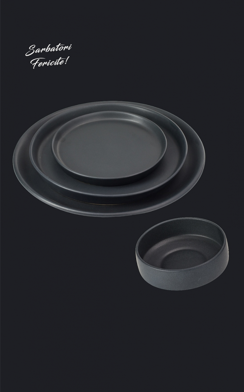 Set Cadou 24 Farfurii Vulcano Eveniemnte (6 Platouri 30cm, 6 Farfurii 25cm, 6 Farfurii 20cm, 6 boluri 400ml) LA COMANDÃ 25 de seturi [4]
