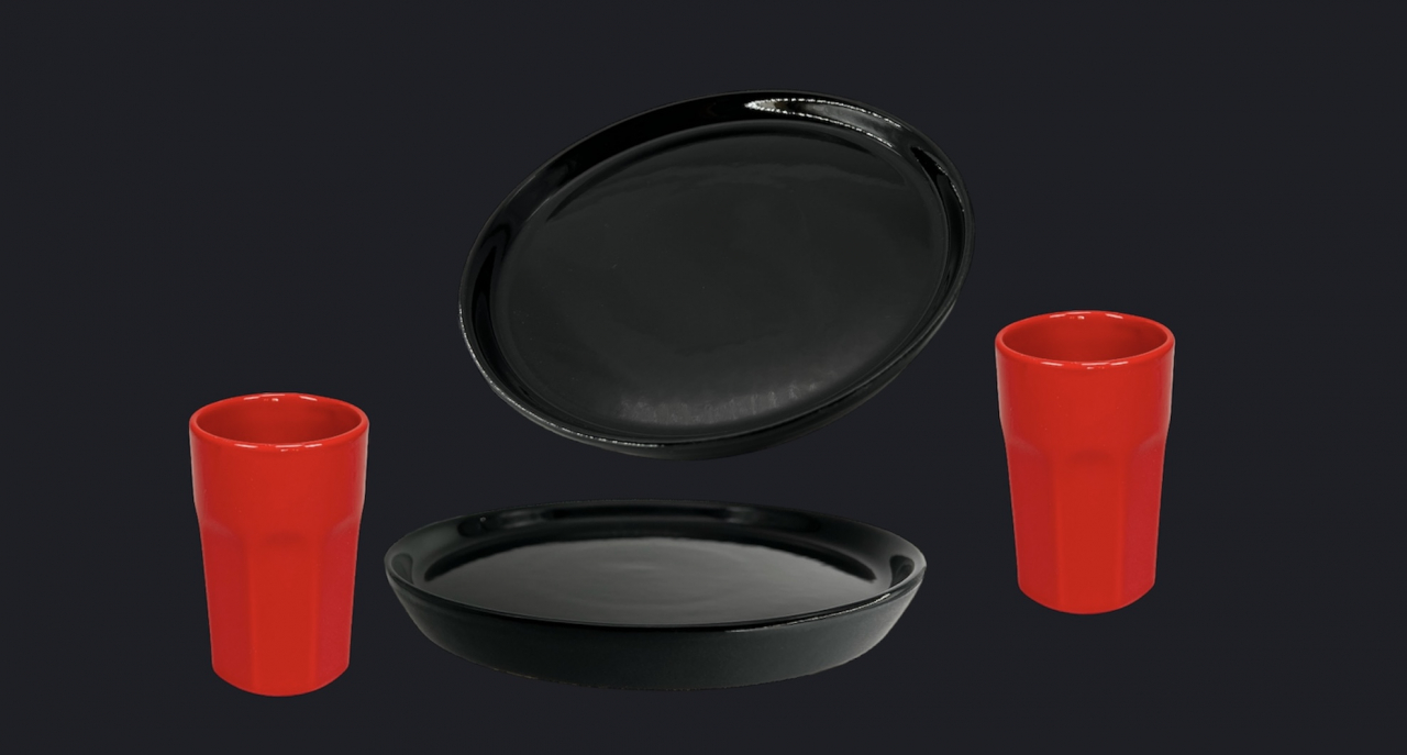 Set Cadou Vulcano Sãrbãtori 4 piese ( 2 Farfurii Vulcano 20 cm, 2 Pahare Rosii 330ml) [5]