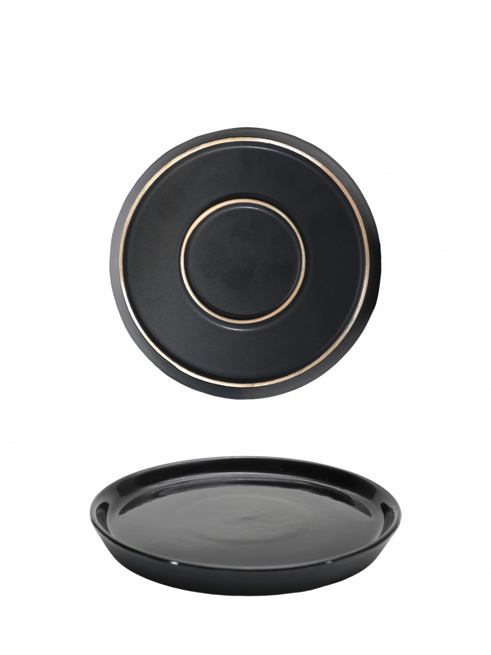 Set Cafea Ceașcă și Farfurie Vulcano Duo negru lucios (farfurie 20cm, ceașcă 250ml) [5]