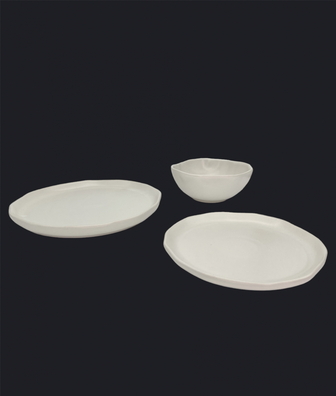 Set Farfurii 18 piese NOVUM Milk Foam (6 farfurii 26cm, 6 farfurii 21cm, 6 boluri 500ml, glazurat manual) [5]