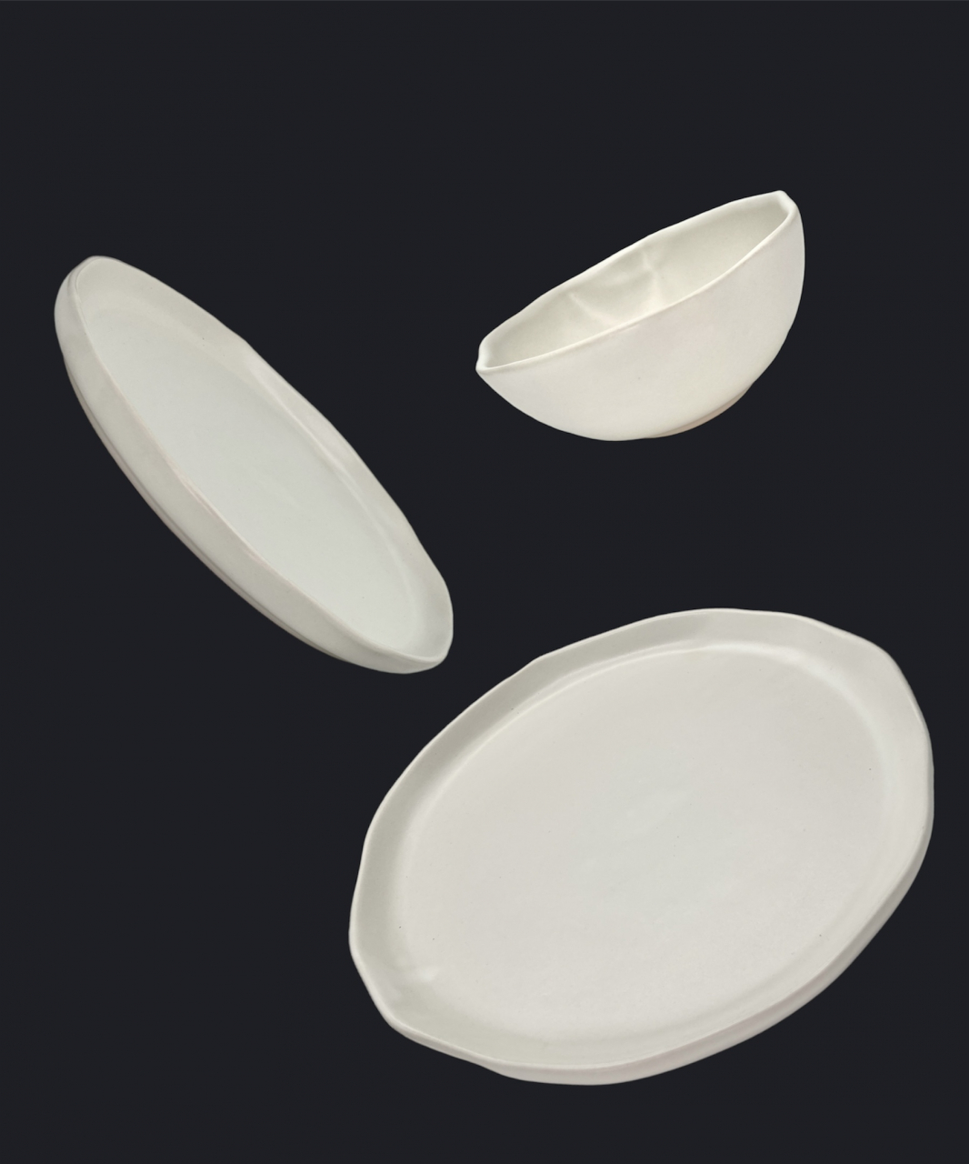 Set Farfurii 18 piese NOVUM Milk Foam (6 farfurii 26cm, 6 farfurii 21cm, 6 boluri 500ml, glazurat manual) [3]