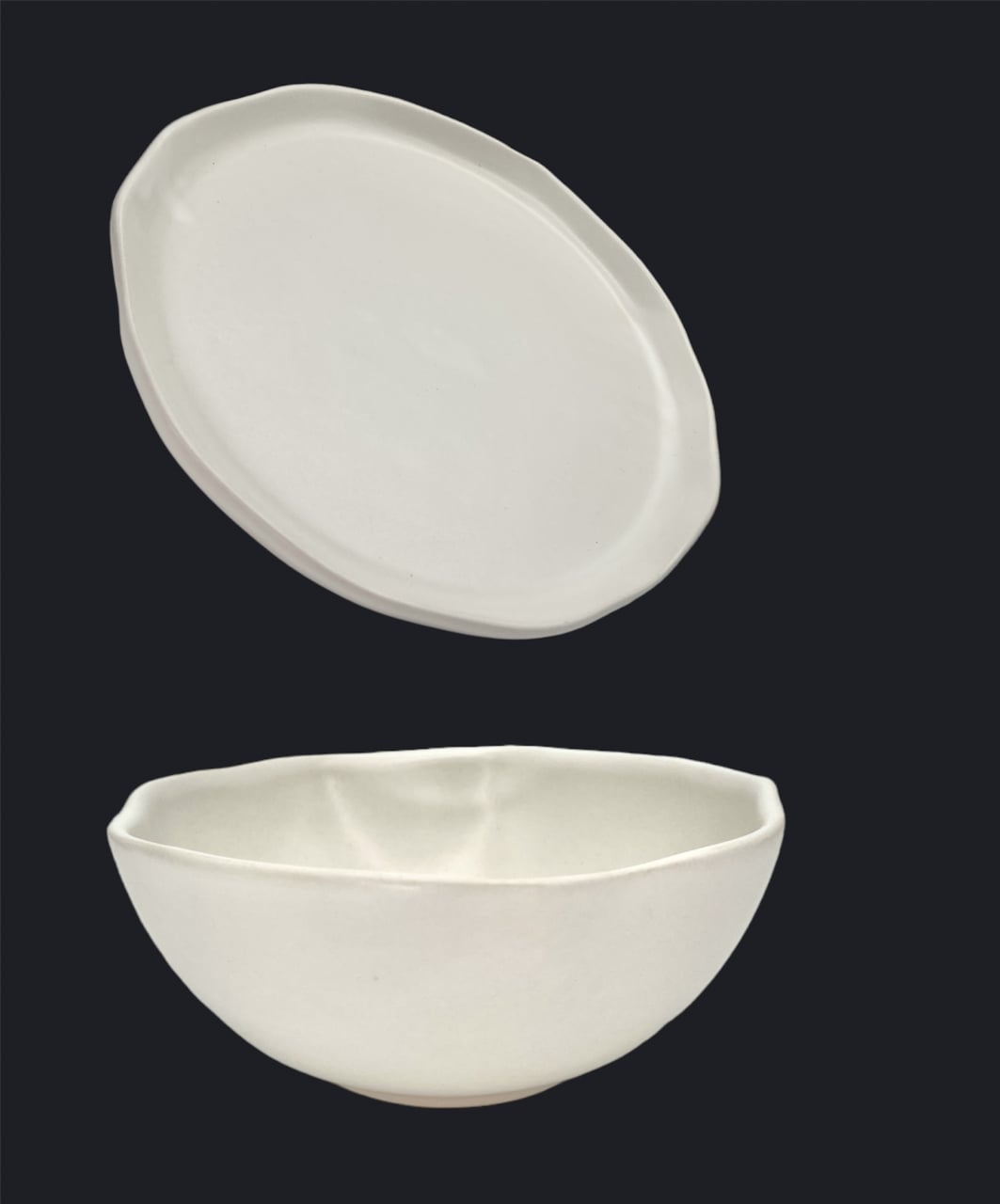 Set Farfurii 18 piese NOVUM Milk Foam (6 farfurii 26cm, 6 farfurii 21cm, 6 boluri 500ml, glazurat manual) [7]