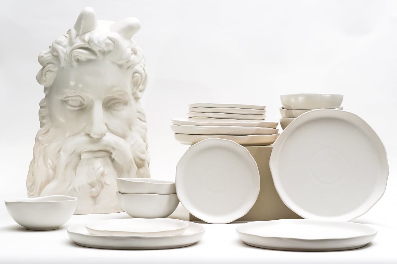 Set Farfurii 18 piese NOVUM Milk Foam (6 farfurii 26cm, 6 farfurii 21cm, 6 boluri 500ml, glazurat manual) [11]