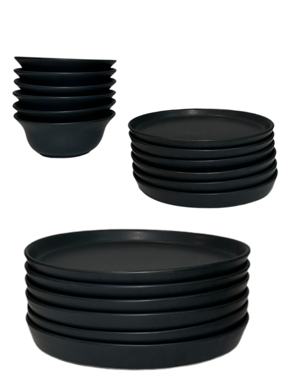 Set Farfurii Vulcano CARBON 18 piese (6 farfurii 25cm, 6 farfurii 20cm, 6 boluri 450ml) [6]