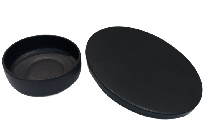 Set 48 Piese Sushi Vulcano ( 24 Platouri Sushi + 24 Boluri Vulcano) Glazura Negru Mat Carbon [7]