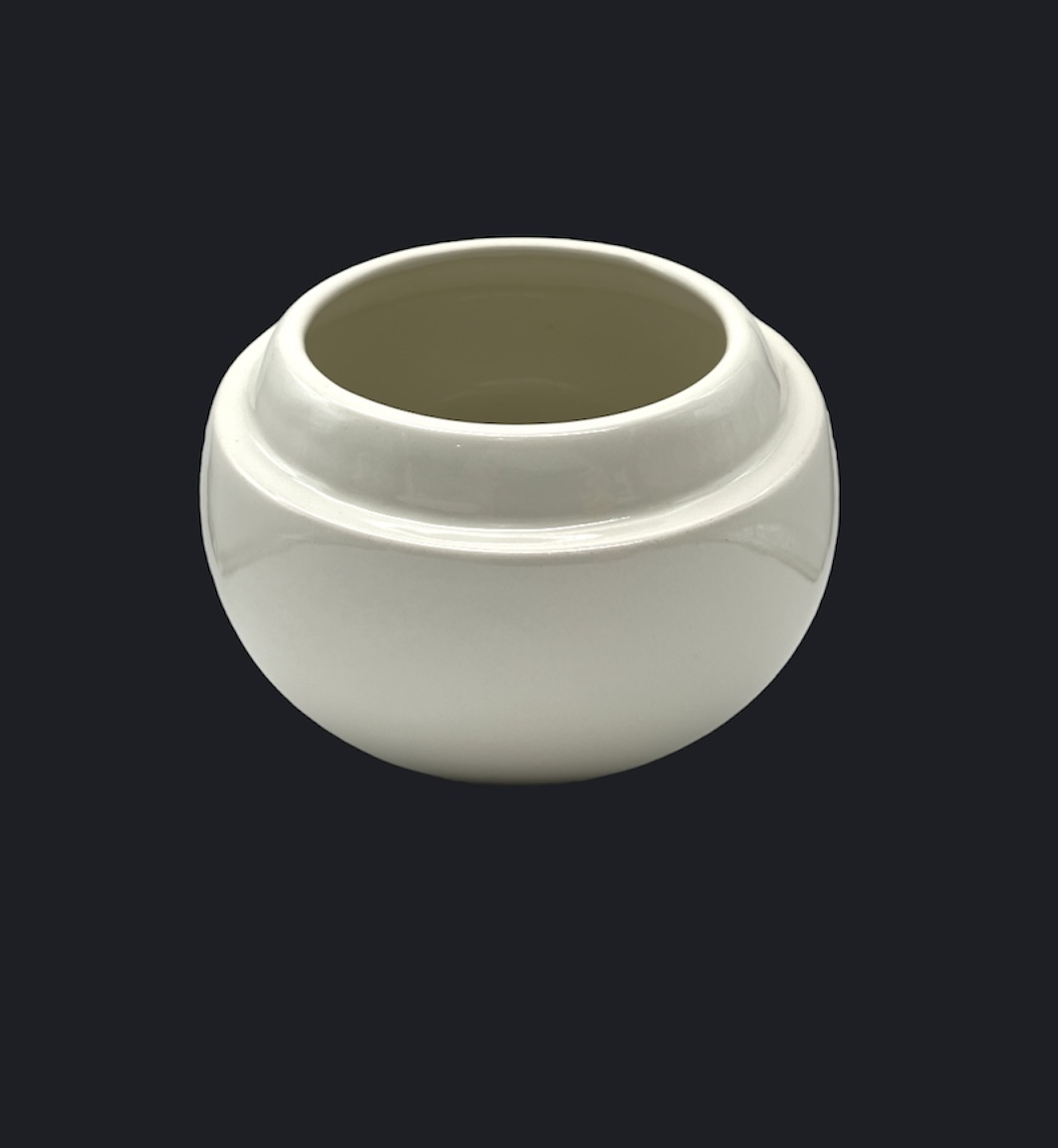 Vaza / Ghiveci Alb-Olive (20cm diametru, 14cm inaltime) [6]