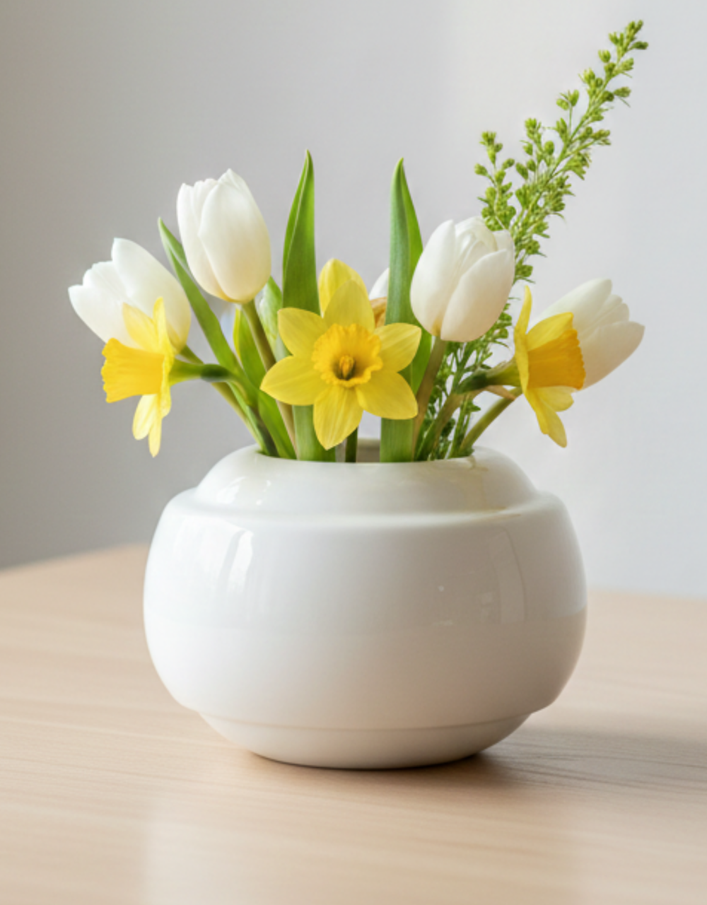 Vaza / Ghiveci Alb-Olive (20cm diametru, 14cm inaltime) [2]