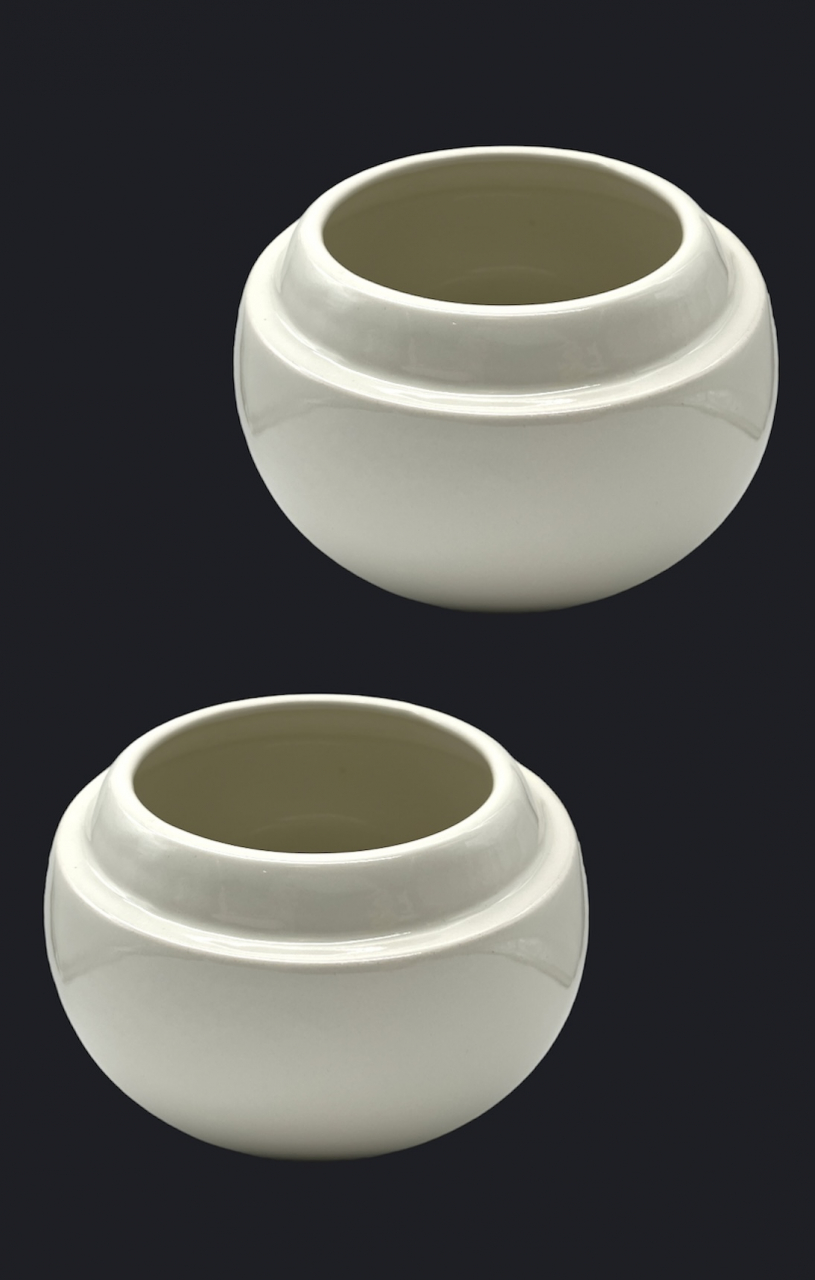 Vaza / Ghiveci Alb-Olive (20cm diametru, 14cm inaltime) [5]