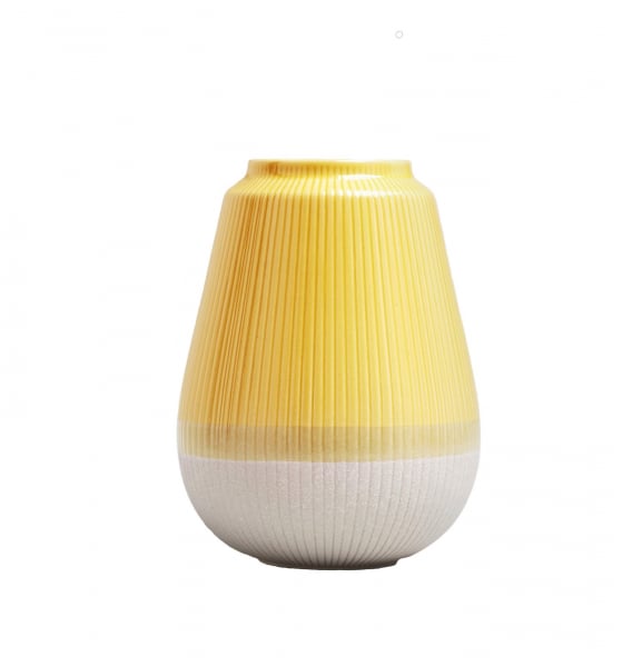 Set 2 Vaze mari galbene cu baza glazura granit 23 cm [3]