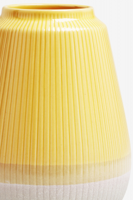 Vaza mare galbena cu baza glazura granit 23 cm [1]